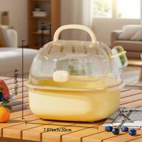 Hamster Travel Cage With Portable Carrier, Escape-Proof Small Pet Transport Cage For Vet Visits, Temporary Housing For Dwarf Hamsters, Mice,Yellow