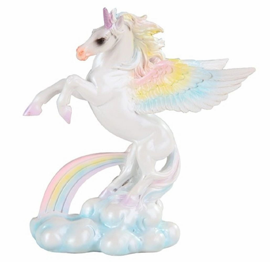 Rainbow Unipeg Pegasus Unicorn Figurine Statue 8" High Resin New In Box! 