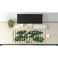 thumbnail image 2 of Tropical Computer Mouse Pad, Hawaiian Monstera Leaves on a Background of Vertical Stripes, Rectangle Non-Slip Rubber Mousepad Large, 31" x 12" Gaming Size, Pale Coffee Hunter Green, by Ambesonne, 2 of 2