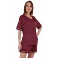 thumbnail image 3 of Inkmeso Solid&nbsp;Short Nightwear Set For Womens Short Sleeves&nbsp;Top and Shorts 2Pcs&nbsp;Loungewear, 3 of 7