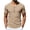 Khaki, variant on Men's Short Sleeve Henley T-Shirts Ribbed V Neck Slim Fit Stretchy Casual Summer Fashion Textured Button Down Pullover Tops