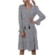 thumbnail image 1 of Vestido informal de manga larga con cuello en V y estampado de leopardo para mujer Fridja  yut3987, 1 of 6