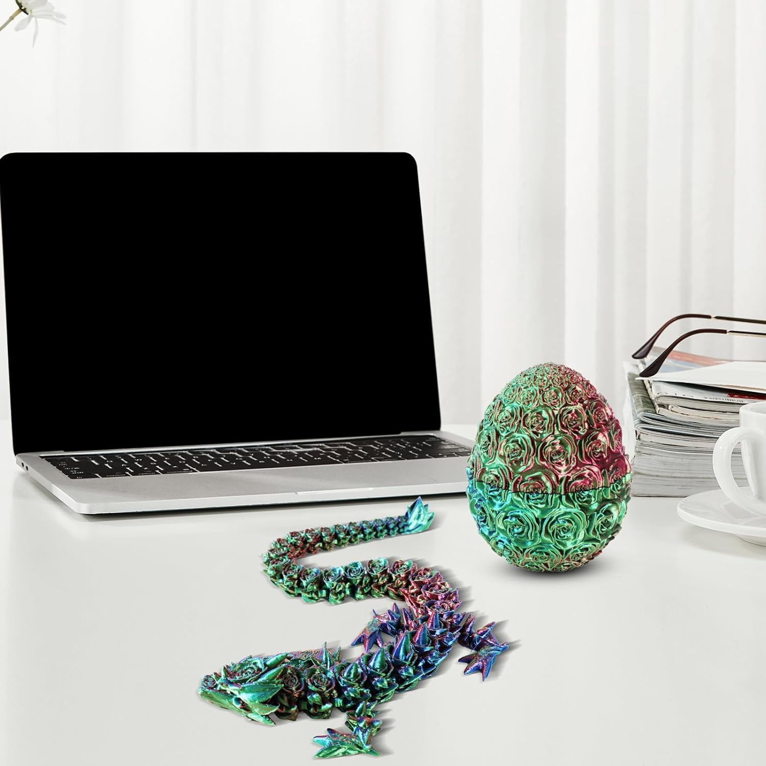 Home Office Desk Decor3D Printed Dragon Egg Crystal 3D Dragon Fidget Toys for Adult Articulated Dragon Egg Surprise Dragon Gifts