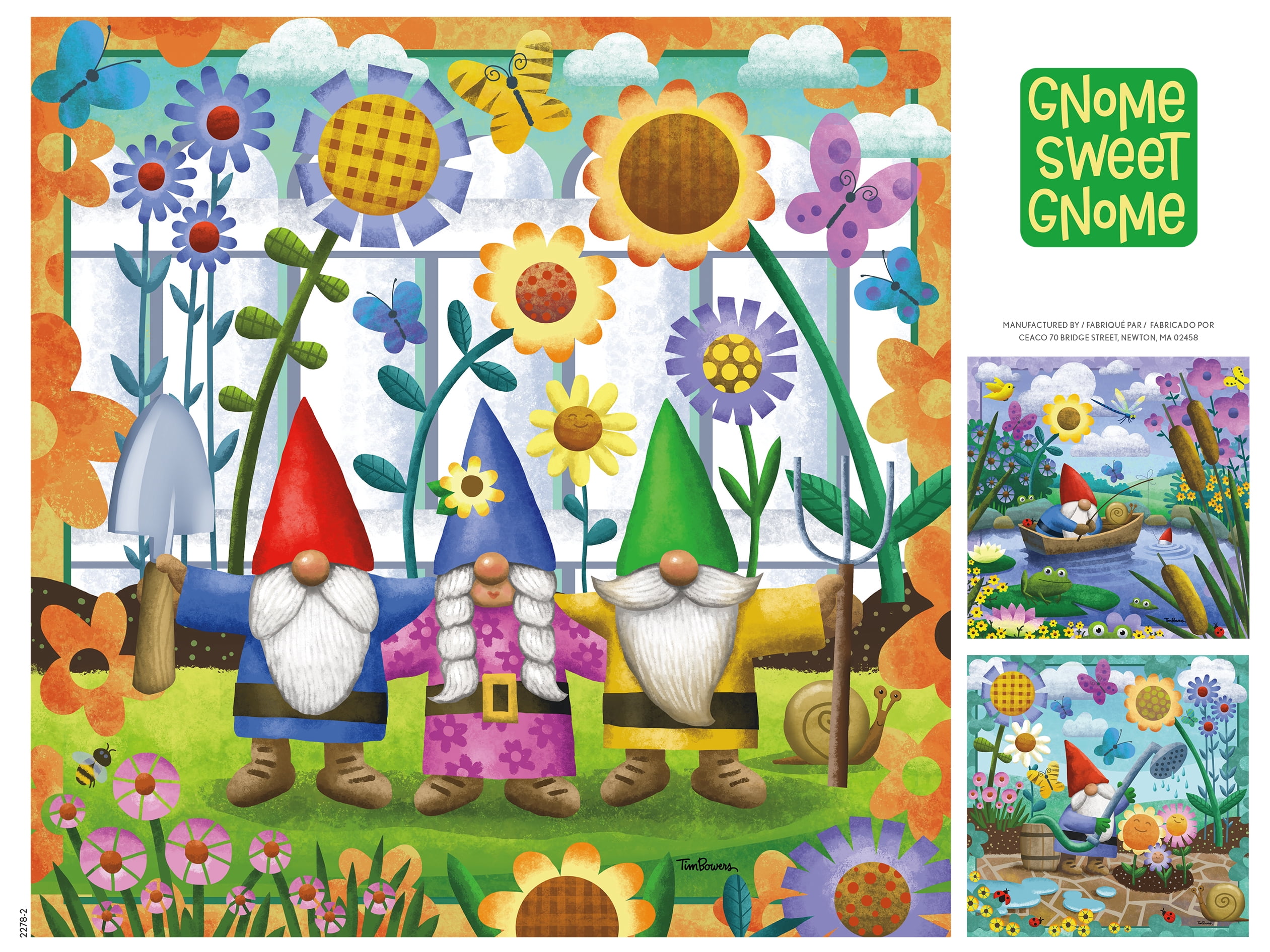 Ceaco - Gnome Sweet Gnome - Backyard Trio - 300 Piece Interlocking Jigsaw Puzzle
