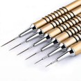 thumbnail image 1 of Nail Art Liner Brushes, 6-Piece Nail Art Painting Brush Set for Long Lines, Fine Details, Fine Painting, Size 5/7/9/11/20/25mm (Gold), 1 of 3