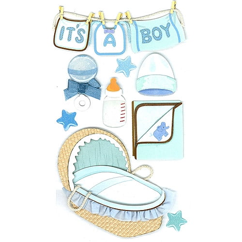 Jolee's Boutique Baby Boy Outfit Sticker Embellishment - Scrapbooking & Cardmaking Decor
