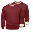 thumbnail image 2 of Mens Fleece Sweatshirts 2 Pack Crew Neck Sherpa Lined Sweatshirts Winter Warm Pullover Sweater Thicked Thermal Tops Soft Comfy Long Sleeve Sweatshirt Plain Casual Fuzzy Sweatshirt, 2 of 7