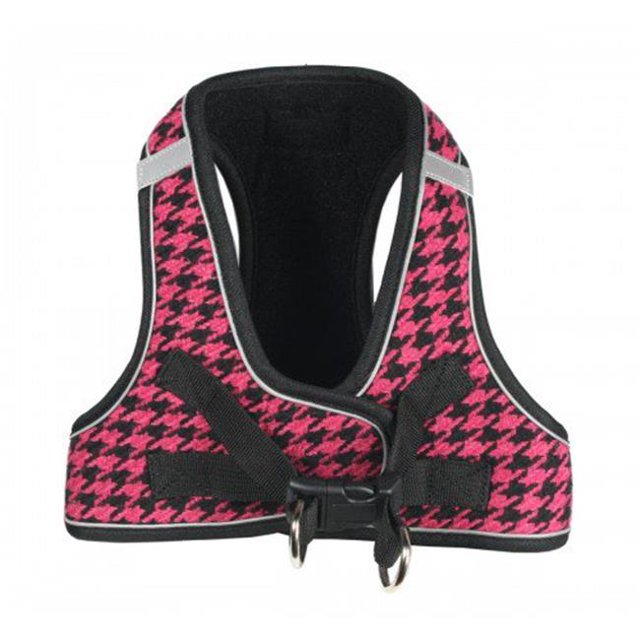 Hip Doggie HD-6EZHP-L Large EZ Reflective Houndstooth Harness - Pink