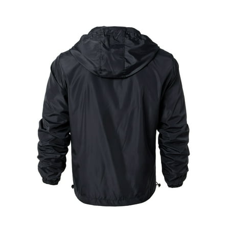 Jean Colonna lightweight black nylon hooded pullover windbreaker - size 48