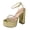 Gold, variant on Women's Platform Strappy Sandals Chunky High Heels Fashion Square Toe Party Sandal Open Toe Ankle Strap Dress Shoes Black Size 9