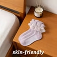 thumbnail image 4 of OQRKI 3Pairs Girls Ruffle Socks,7-9 Years Old Lace Socks,Baby Girl Ruffle Socks,Combination1, 4 of 7