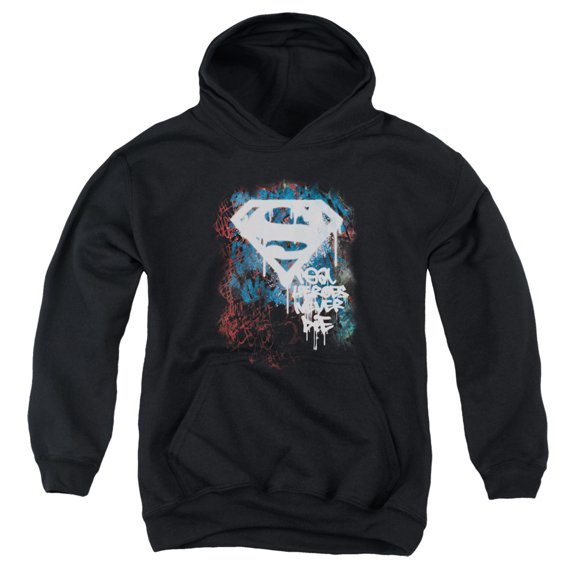 Superman - Real Heroes Never Die - Youth Hooded Sweatshirt - X-Large