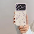 thumbnail image 4 of Cute Cat Purple Line Draw Meow Large Camera Lens Protector Soft  for iPhone Case (White,iPhone 13), 4 of 5