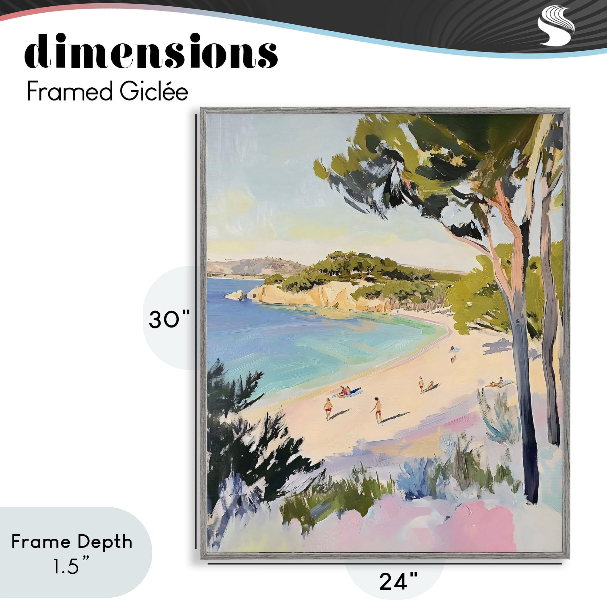 Stupell Industries Amalfi Coast Beach Escape Gray Framed Giclee Art, design by The Prints Vibe