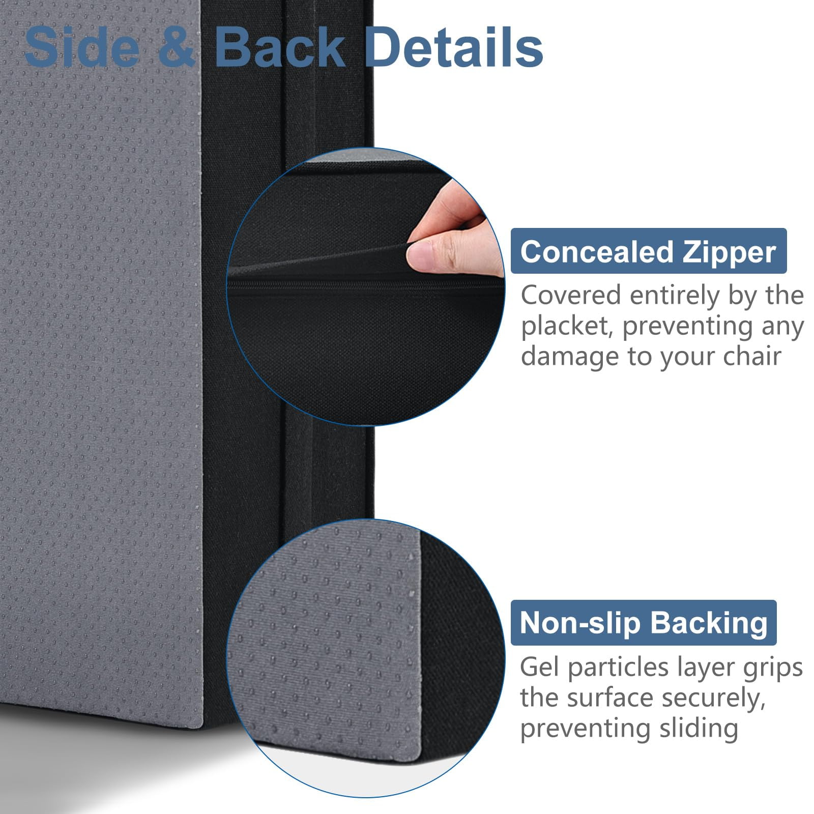 Shinnwa Large Recliner Cushion for Elderly 22 x 22 x 5 Inches Dual-layer Memory Foam Seat Cushion Riser Chair Cushion for Couch Armchair, Black