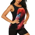 thumbnail image 2 of Womens Workout Tank Tops, Closeup Red Flamingo Portrait Racerback Tank Tops Quick Dry Vest Sleeveless Athletic Yoga Gym, 2 of 7