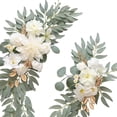 thumbnail image 6 of Abbraccia 2 Pieces Wedding Arch Flowers Welcome Sign Decoration Corner Flowers Artificial Flowers for Ceremony Birthday Window Ornament White, 6 of 8