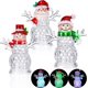 thumbnail image 1 of Estatua de muñeco de nieve de Navidad con lámpara de mesa acrílica de Papá Noel iluminada a batería, decoración para el hogar, regalo de Navidad (estilo muñeco de nieve, 3 piezas), 1 of 4