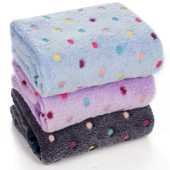 Luxmo Kitten Blanket, 3 Pack Small Dog Cat Pet Blankets Puppy Fleece Blankets Sleep Mat Pad Cover for Kitten Puppy Rabbit
