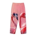 thumbnail image 3 of Lsque Cool Flamingos Sunglasses Scene Print Women's Pajama Pants, Lounge Pant - Comfortable Home Wear,Elastic Waistband, Stylish Design-XX-Large, 3 of 9