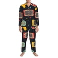 thumbnail image 3 of Naloa Retro Video Game Men’s Pajamas Set - Long Sleeve Button Down Sleep Shirt and Pajama Bottoms Sleepwear Set-X-Large, 3 of 7