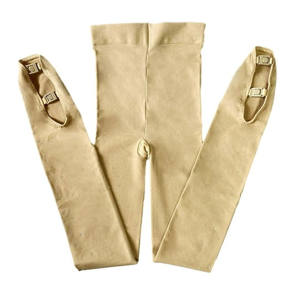 Figure Skating Pantyhose Ice Skating Boot Tights Socks Pants with Double Buckles Stockings Leggings Skate Tights for Training Size 6 to 10