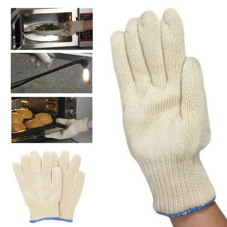 

2 Heat Proof Oven Mitt Glove Resistant Cooking Kitchen Hot Surface Handler 48 F