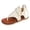 White, variant on Women's Clip Toe Flat Sandals Breathable Denim Flip Flops Buckle Studded Open Toe Summer Low Platform Dressy Shoes White Size 7.5