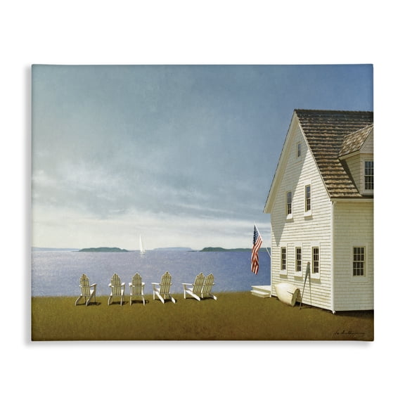 Stupell Industries Tropical Cape House on Coastal Edge Canvas Art, 20 x 16, by Zhen-Huan Lu