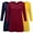 Navy, Wine, Yellow, variant on Free to Live 3 Pack Women's Loose Fit Long Elbow Sleeve Extra Long Jersey Tunics