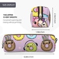 thumbnail image 3 of Disketp Cute Donuts Estuche de Lápices de Cuero con Cierre, Estuche Compacto para Papelería, Bolígrafos y Accesorios Pequeños, 3 of 7