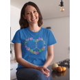 thumbnail image 2 of Peace Cats And Love Heart Paws Symbol Women Royal Blue T-Shirt, Female XX-Large, 2 of 4
