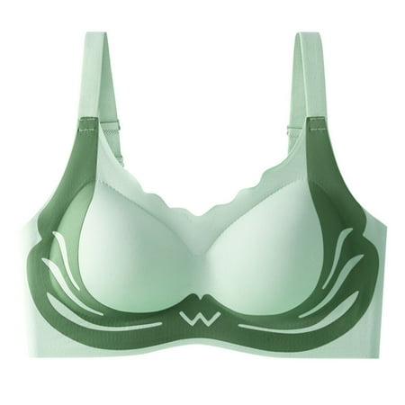 Elvqul Nylon Bras for Women Racerback Underwire Underwear Green Bras