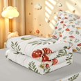 thumbnail image 6 of Homewish Watercolor Plant Mushrooms Zipper Twin Comforter Sets with Fitted Sheet and 2 Pillowcases,Botanical Fungi Zipper Bedding Set,White Red,Light Gray Reversible,4pcs, 6 of 8