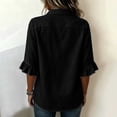 thumbnail image 4 of Neewe Button Down Shirts for Womens 3/4 Sleeve Blouses Collared Casual Summer Tops Daily Outfits, 4 of 6