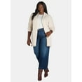 thumbnail image 2 of Time and Tru Women's and Women's Plus Fuzzy Open Front Cardigan Sweater, Midweight, Sizes XS-4X, 2 of 4