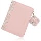 thumbnail image 1 of Cartera para mujer floral pequeña de cuero vegano tarjetero organizador niñas flor monedero, floral rosa Feliz Sencillez, 1 of 5