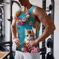 thumbnail image 5 of Fuzoiu Whimsical Cats and Flowers Scene Print Men's Workout Tank Tops,Sleeveless Gym Shirt Quick Dry,Fitness Bodybuilding T-Shirt,Muscle Athletic Workout Tee-Small, 5 of 7