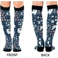thumbnail image 2 of FREEAMG High Elasticity Compression Socks, High Knee Socks Adult Universal Leisure Relieve Fatigue,Cute Bunnies in A Flower Meadow Travel Daily with Running (1 Pair), 2 of 7