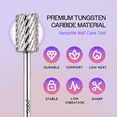 thumbnail image 4 of PANA USA Professional 3/32" Big Pink & White Nail Drill Carbide Bit - For Manicure, Pedicure, Acrylic Nail Art Drill Electric Dremel Machine - Silver, Coarse Grit, 4 of 7