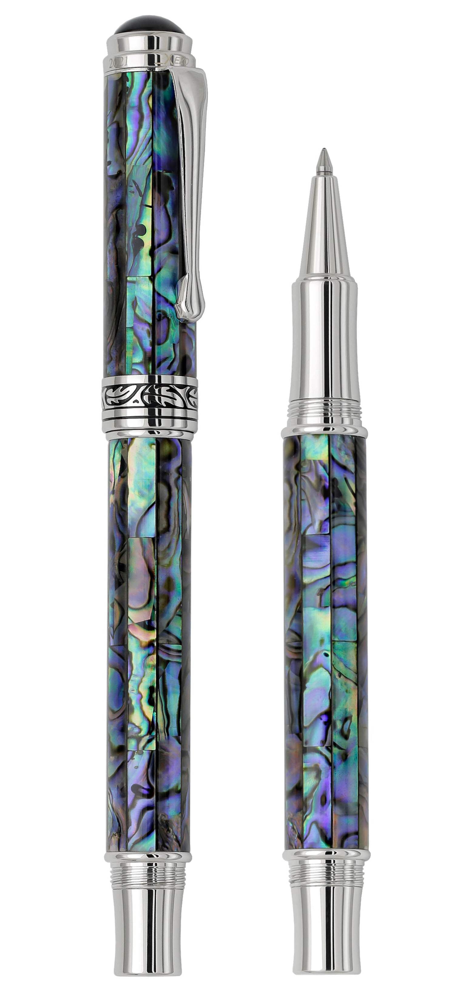 Xezo Xezo Maestro® Paua Abalone Sea Shell Rollerball Pen - Platinum Plated