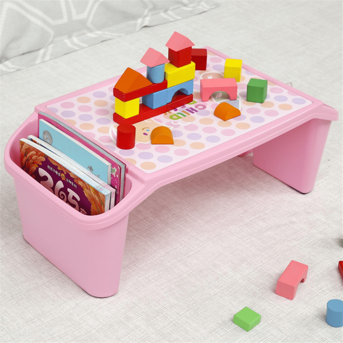 HOT Kids Lap Desk Tray, Portable Tray Plastic for Bed Classroom Laptop Car Activity Dining Floor Pink