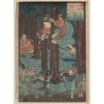 thumbnail image 2 of Utagawa Kuniyoshi 19x24 Gold Ornate Framed and Double Matted Museum Art Print Titled - Hana Some Shanao (1855), 2 of 4