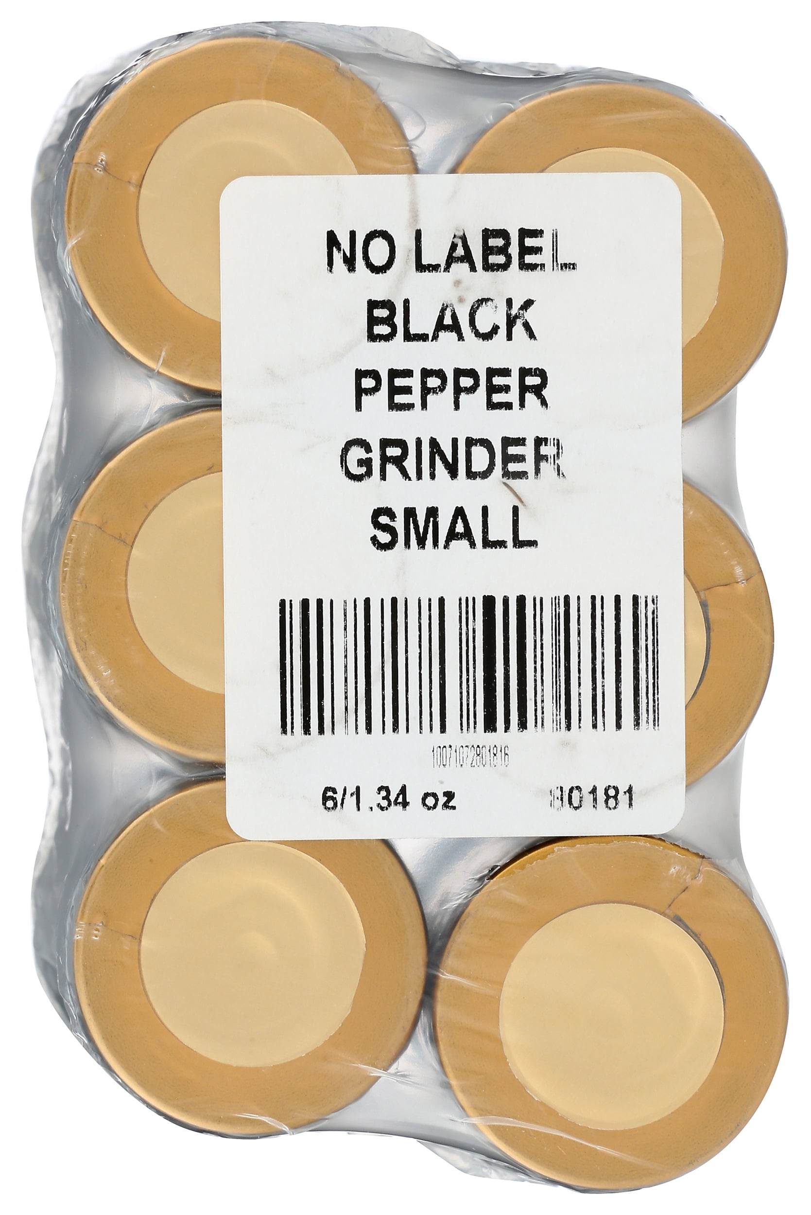 (Pack of 6), Alessi No Label Black Pepper Grinder Small, 1.34 Oz