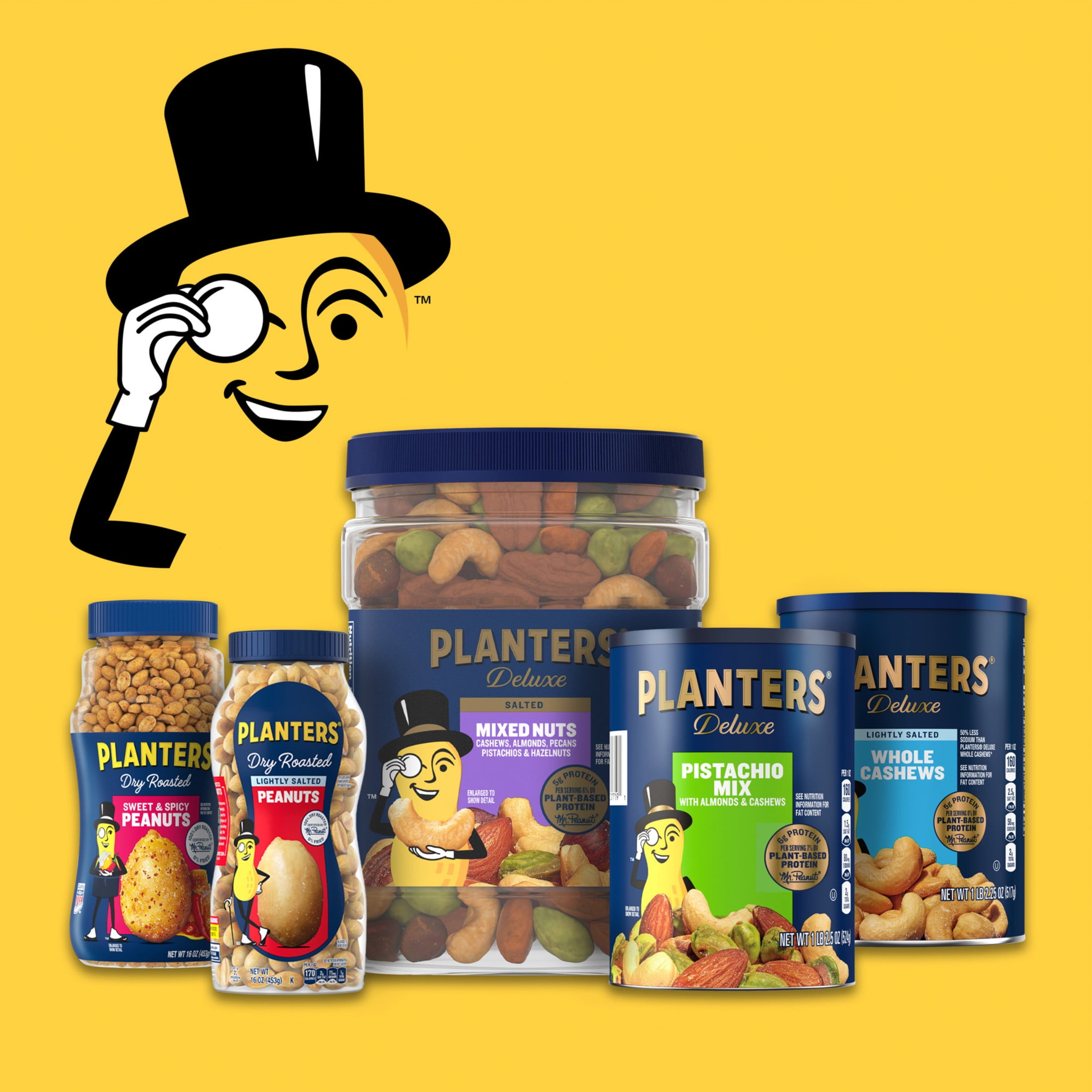 (6 pack) PLANTERS Roasted Pecan Nuts, Party Snacks, Plant Based Protein, 7.25 oz Steel Can
