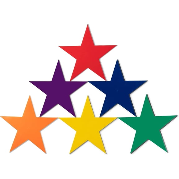 Champion Sports Poly Star Marker Set, 10", Set of 6 - Assorted Colors
