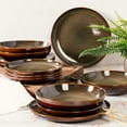 thumbnail image 4 of Gibson Elite Edwina Double Bowl Dinnerware Set,Dark Green, Service for 4 (16pcs), 4 of 4