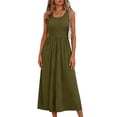 thumbnail image 2 of Summer Dresses for Women Sleeveless Scoop Neck A Line Flowy Maxi Dress Casual Tank Dress Beach Vacation Dresses, 2 of 4
