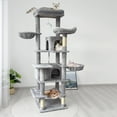 thumbnail image 3 of Zephypaws 68" Multi-Level Cat Tree Tower with 6 Platforms, Sisal Scratching Posts, Hammocks & Hideaways, Light Gray, 3 of 7
