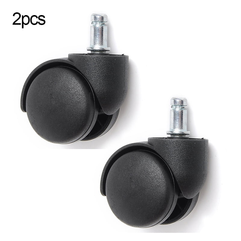 2 Pcs 2 Inch Stem Universal Mute Black Caster Nylon Wheel Office Chair Swivel Rollers 360 Degree Furniture